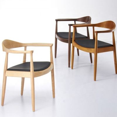 Sedile da pranzo moderno bracciole Sedile in legno con cuoio PU e mobili da pranzo