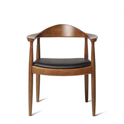 Sedile da pranzo moderno bracciole Sedile in legno con cuoio PU e mobili da pranzo