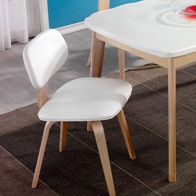 Poltrone da pranzo in legno di quercia in cuoio PU imbottito di tessuto