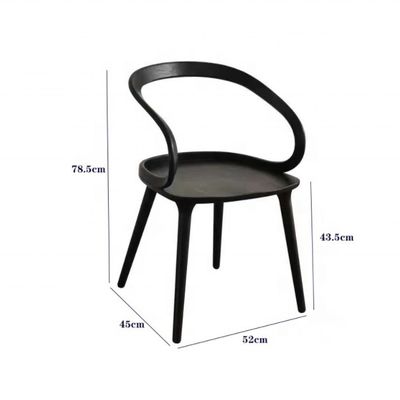 Modern Dining Room Beech Solid Wood Coffee Bending Chair con schienale curvo e stile nordico