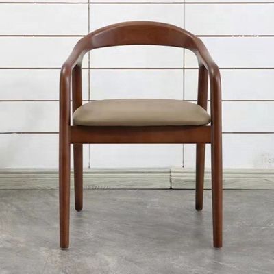 Sedile da pranzo a gambe in legno massello con cuscino in cuoio per ristorante Cafè Hotel NO Piegato in stile antico