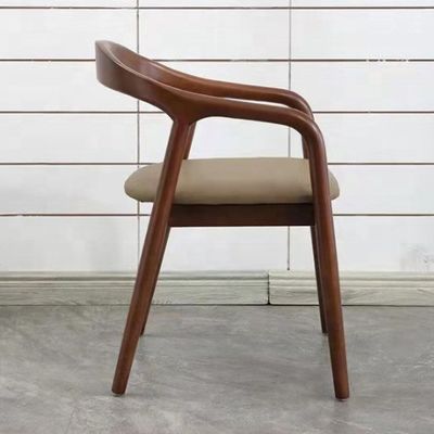 Sedile da pranzo a gambe in legno massello con cuscino in cuoio per ristorante Cafè Hotel NO Piegato in stile antico