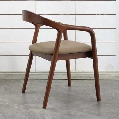 Sedile da pranzo a gambe in legno massello con cuscino in cuoio per ristorante Cafè Hotel NO Piegato in stile antico