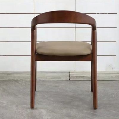 Sedile da pranzo a gambe in legno massello con cuscino in cuoio per ristorante Cafè Hotel NO Piegato in stile antico