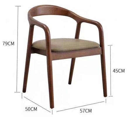 Sedile da pranzo a gambe in legno massello con cuscino in cuoio per ristorante Cafè Hotel NO Piegato in stile antico