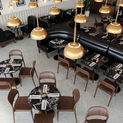 Sedile da pranzo in legno impilabile a prezzi accessibili per il commercio in stile di design contemporaneo