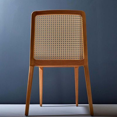 Sedile da pranzo a telaio di legno massello di rattan Moderno design nordico con legno di ciliegio