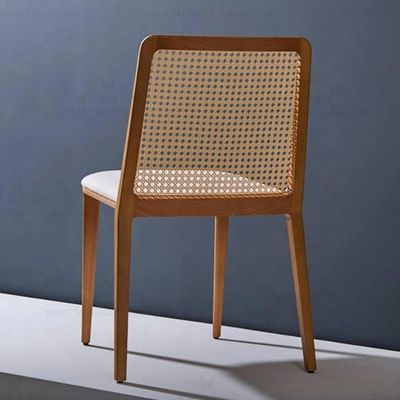 Arredamento generale per la sala da pranzo Sedile da pranzo in legno massello con sedile in rotino e schienale a canna