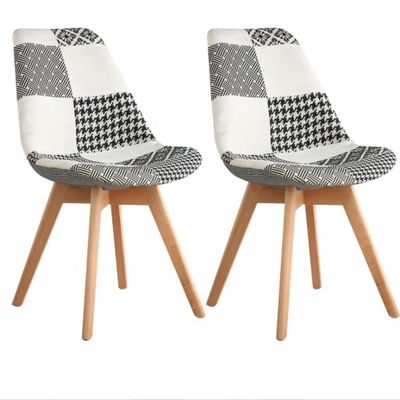 Sedie da ricevimento in lino senza tessuto piegate con schienale cuscino morbido tulipano patchwork sedia scandinava per cucina