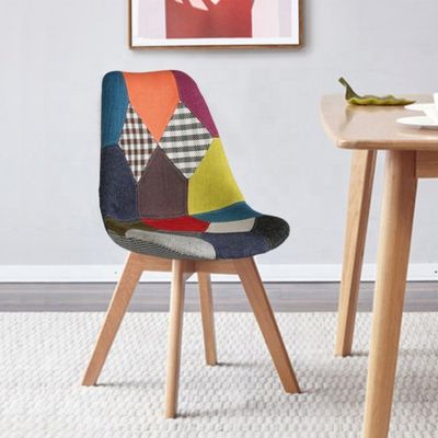 Sedie da ricevimento in lino senza tessuto piegate con schienale cuscino morbido tulipano patchwork sedia scandinava per cucina