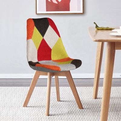 Sedie da ricevimento in lino senza tessuto piegate con schienale cuscino morbido tulipano patchwork sedia scandinava per cucina