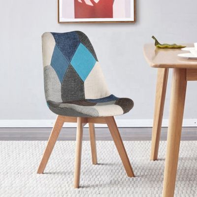Sedie da ricevimento in lino senza tessuto piegate con schienale cuscino morbido tulipano patchwork sedia scandinava per cucina