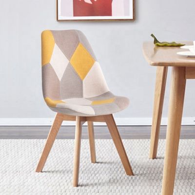 Sedie da ricevimento in lino senza tessuto piegate con schienale cuscino morbido tulipano patchwork sedia scandinava per cucina