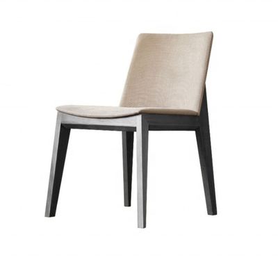 Simple Design Ristorante Soggiorno Sedile da pranzo in tessuto con schienale regolabile e gambe di legno interne