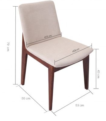 Simple Design Ristorante Soggiorno Sedile da pranzo in tessuto con schienale regolabile e gambe di legno interne