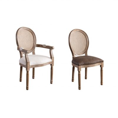 Sedia a braccio in legno regolabile in altezza in stile di design europeo per ristoranti di lusso francesi vintage