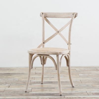 Elegante design gelato colore legno impilabile croce schiena Vintage sedia da pranzo per legno