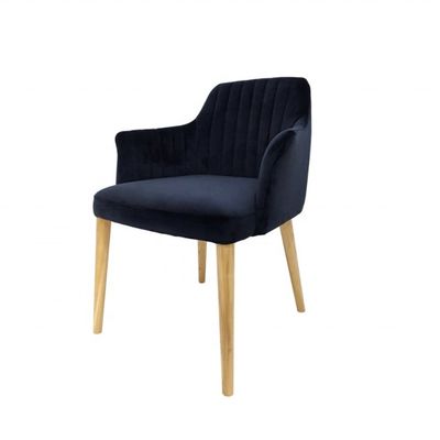 Mobili da ristorante Sedile da sala da pranzo in velluto con gambe in legno massello e senza disegno piegato