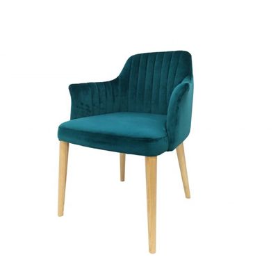 Mobili da ristorante Sedile da sala da pranzo in velluto con gambe in legno massello e senza disegno piegato