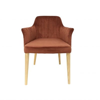 Mobili da ristorante Sedile da sala da pranzo in velluto con gambe in legno massello e senza disegno piegato