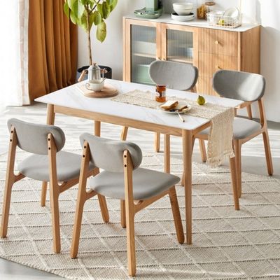Squisito tavolo da pranzo rettangolare e combinazione di sedia per il soggiorno