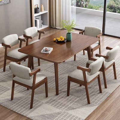 Squisito tavolo da pranzo rettangolare e combinazione di sedia per il soggiorno