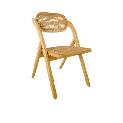 Sedie pieghevoli in legno massello di rattan in stile rustico per eventi colori opzionali e design durevole