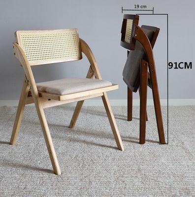 Sedie pieghevoli in legno per ristoranti Sedie da pranzo in rotino resistenti in colore naturale/noce