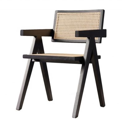 Restaurante moderno Armrest Rattan Cane Sedile da pranzo in materiale solido e design moderno