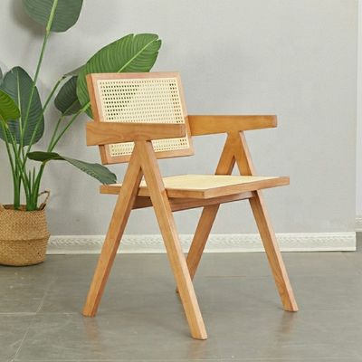 Restaurante moderno Armrest Rattan Cane Sedile da pranzo in materiale solido e design moderno
