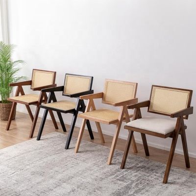 Restaurante moderno Armrest Rattan Cane Sedile da pranzo in materiale solido e design moderno