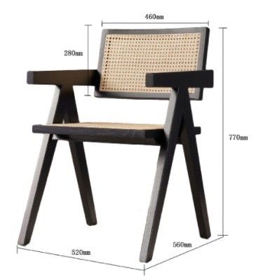 Restaurante moderno Armrest Rattan Cane Sedile da pranzo in materiale solido e design moderno