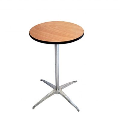 Tavolo rotondo in legno quadrato a colori personalizzati con telaio in metallo per cocktail da ristorante in design nordico moderno e semplice