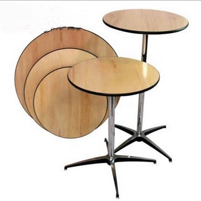 Tavolo rotondo in legno quadrato a colori personalizzati con telaio in metallo per cocktail da ristorante in design nordico moderno e semplice