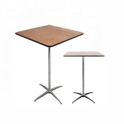 Tavolo rotondo in legno quadrato a colori personalizzati con telaio in metallo per cocktail da ristorante in design nordico moderno e semplice