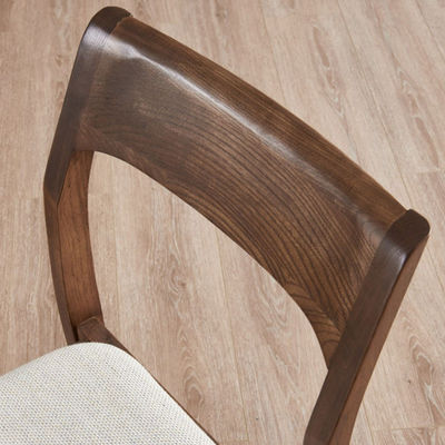 Disegni personalizzati Stile di design Elegante Sedile da pranzo in legno massello nordico con sedile in pelle in PU