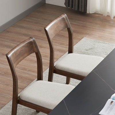 Disegni personalizzati Stile di design Elegante Sedile da pranzo in legno massello nordico con sedile in pelle in PU