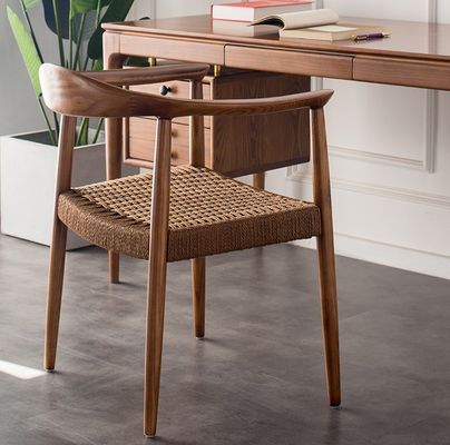 Sedile da soggiorno Moderna sedia da pranzo in legno massello con appoggio braccio