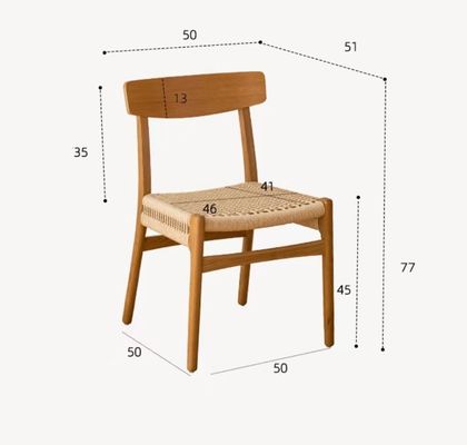 Sedia da pranzo in legno massello per hotel e ristorante W50*D50*H77 cm