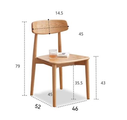Poltrona da pranzo impilabile per ristorante moderno in legno massello in colore naturale