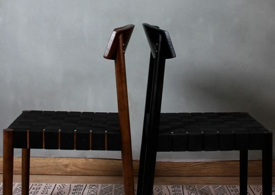 Sedile in legno massello intrecciato Sedile da pranzo Finitura di mobili laccati con disegni personalizzati per ristorazione