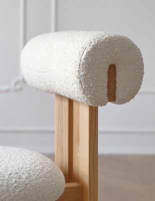 Sedia da pranzo in legno massello vintage con finitura laccata e cuscino di spugna rimovibile