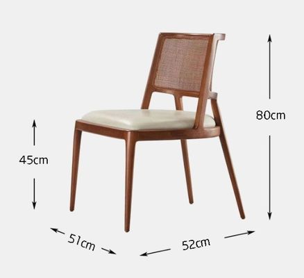 Arredamento per la sala da pranzo Luxury Rattan Solid Wood PU Sedile in pelle Sedile da pranzo Per ristorante con e OEM Servizio accettato