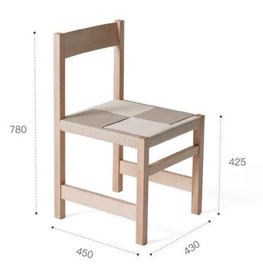 Colore naturale corda tessuta in legno massello sedile intrecciato sedile da pranzo sedile per ristorante con artigianalità squisita