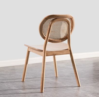 Vintage Luxury Hotel Rattan Mobile in legno massello Sedile da pranzo per ristorante in nero