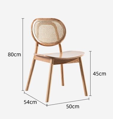 Vintage Luxury Hotel Rattan Mobile in legno massello Sedile da pranzo per ristorante in nero
