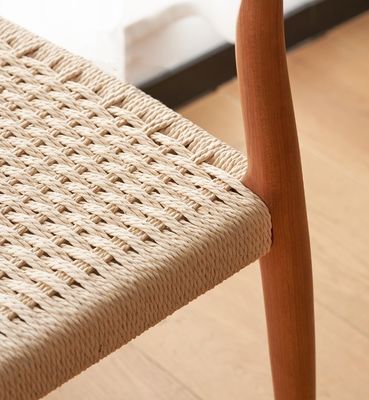 Vintage Luxury Hotel Arredamento per la casa Tessuto cordone in legno massello Sedile da pranzo per ristorante in disegni personalizzati