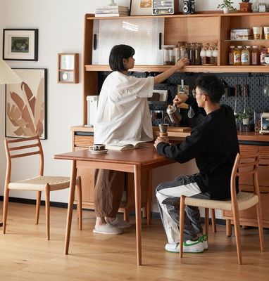 Vintage Luxury Hotel Arredamento per la casa Tessuto cordone in legno massello Sedile da pranzo per ristorante in disegni personalizzati