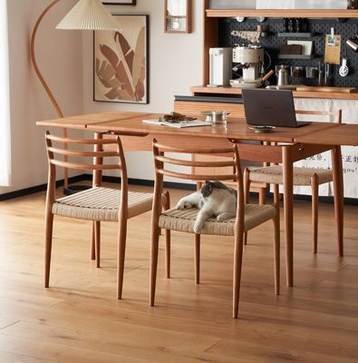 Vintage Luxury Hotel Arredamento per la casa Tessuto cordone in legno massello Sedile da pranzo per ristorante in disegni personalizzati