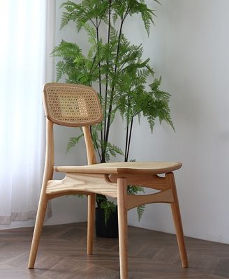 Arredamento per la sala da pranzo Vintage Hotel di lusso Ristorante Rattan naturale Legno massello Sedile da pranzo per eventi